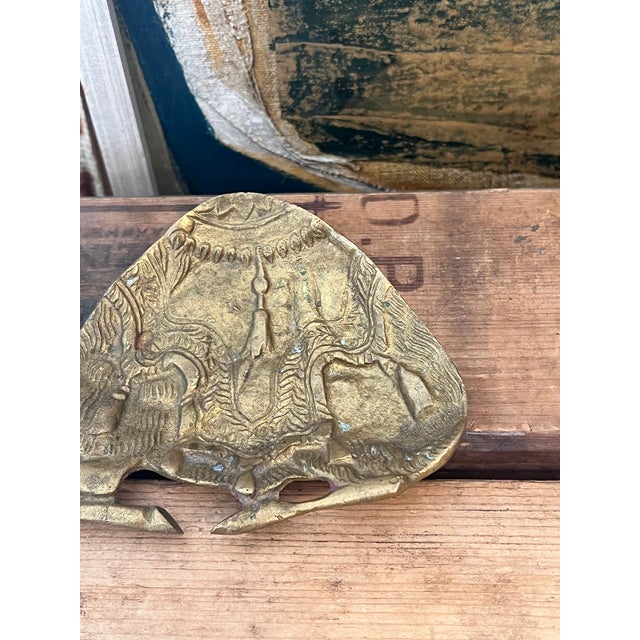 Metal Vintage Brass-Tone Metal Camel Sculpture Decorative Trinket Dish For Sale - Image 7 of 7