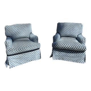 Handsome Pair of Modern Club Chairs For Sale