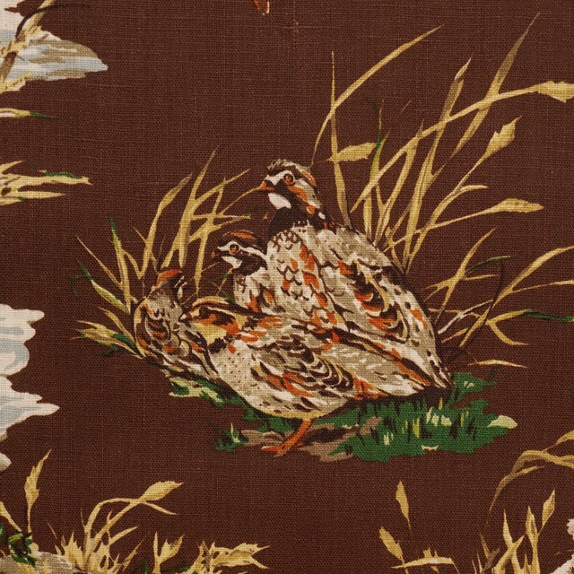 Contemporary SAMPLE - Schumacher Dog & Duck Fabric In Brown For Sale - Image 3 of 5