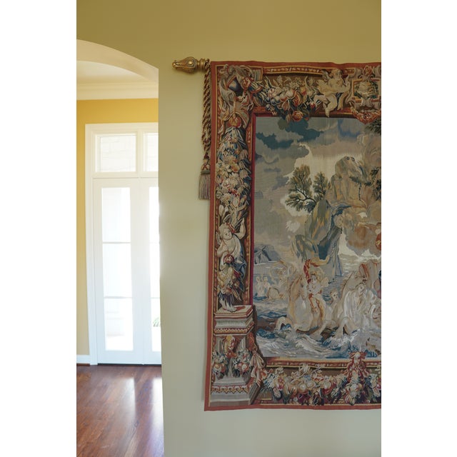 Traditional Vintage Tapestry Depicting Angels For Sale - Image 3 of 18