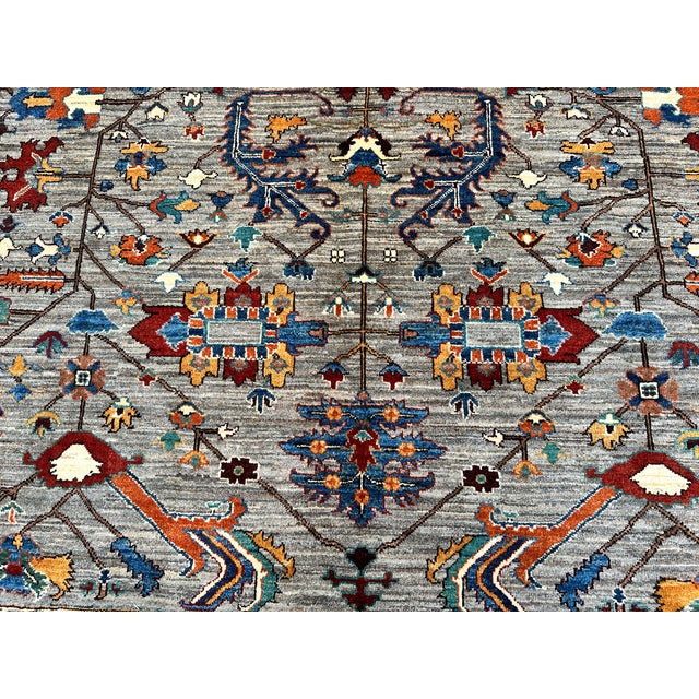 Grey Khotan Hand-Knotted Wool Rug - 9'6" X 8'0" For Sale - Image 9 of 13