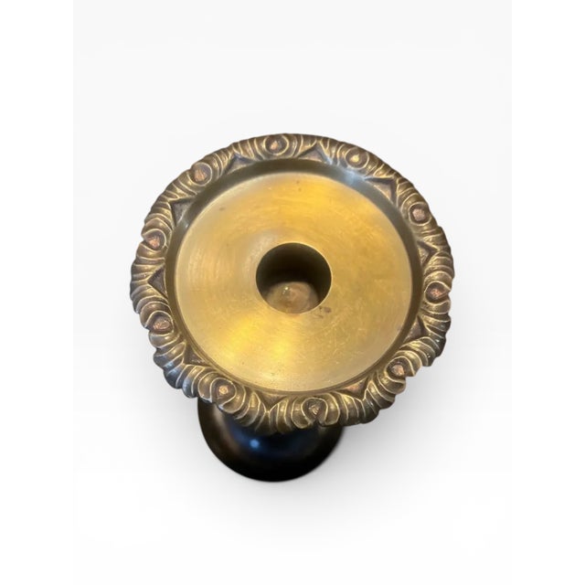 Brass Vintage Maitland-Smith Attributed Barley Twist Pillar Candlestick Holders- Set of 2 For Sale - Image 8 of 8