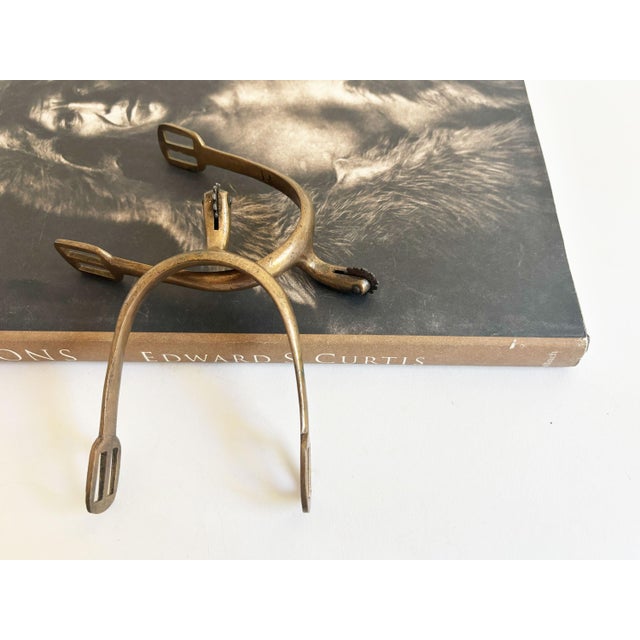 Farmhouse Antique Brass Cavalry Spurs, a Pair For Sale - Image 3 of 9