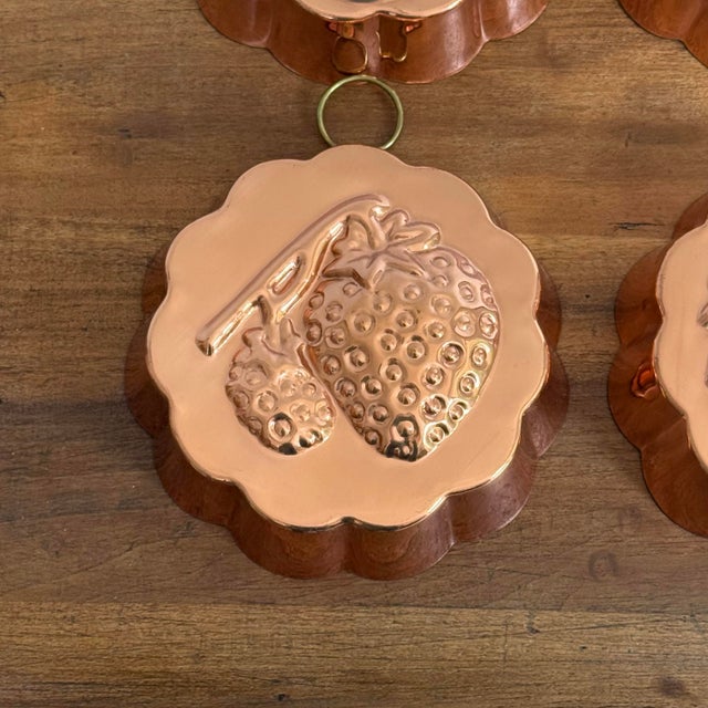 Metal Vintage Fruit Copper Molds, Set of 4 For Sale - Image 7 of 8