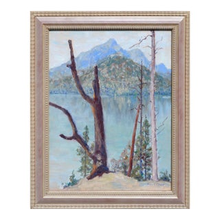 Mid Century Mountain Reflections Landscape by Karl Albert Ufer For Sale