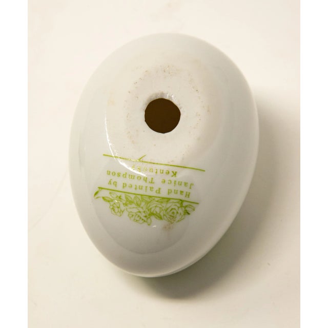 Arts & Crafts Mid 20th Century Ceramic Eggs with Floral Motif- Set of 2 For Sale - Image 3 of 13
