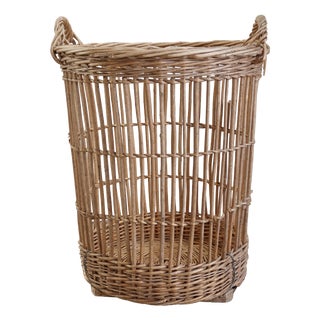 Large Vintage Wicker Bakery Basket, 1950s For Sale