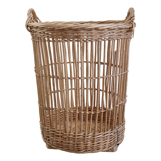 Large Vintage Wicker Bakery Basket, 1950s For Sale