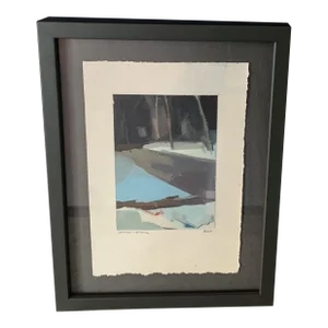 "Winter Journey" Contemporary Abstract Landscape Oil Painting by Megan Klco, Framed