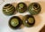 Avocado Set of 5 Monkey Balls With Green and Brown Swirls For Sale - Image 8 of 9