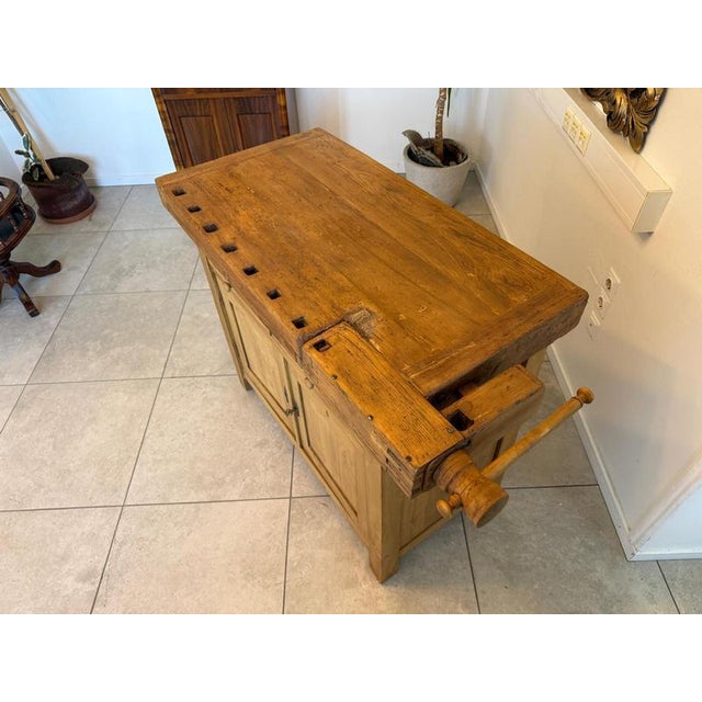 Vintage Oak and Spruce Workbench For Sale - Image 10 of 15