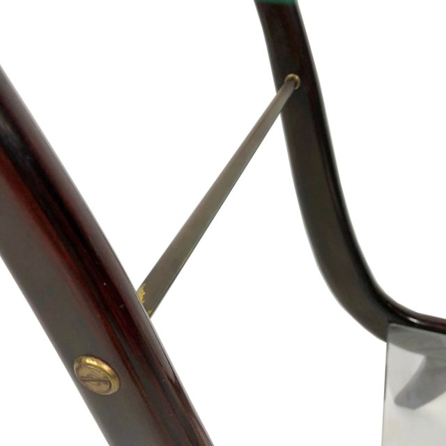 Glass & Mahogany Coffee Table, Italy, 1950s For Sale - Image 6 of 11