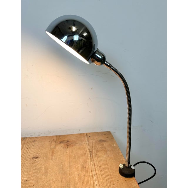 Vintage Italian Chrome Gooseneck Table Lamp, 1960s For Sale - Image 15 of 17