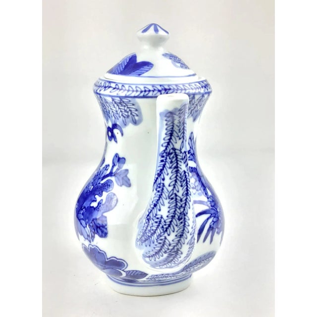 Boho Heavy Blue & White Vintage Chinese Tea Pot For Sale In Portland, ME - Image 6 of 12