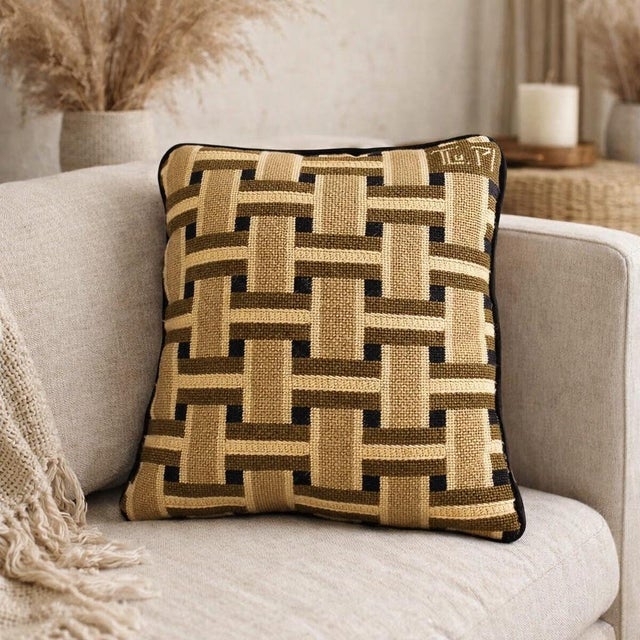 Add a touch of vintage charm and textile artistry to your space with this striking handmade Bargello pillow. It is signed...