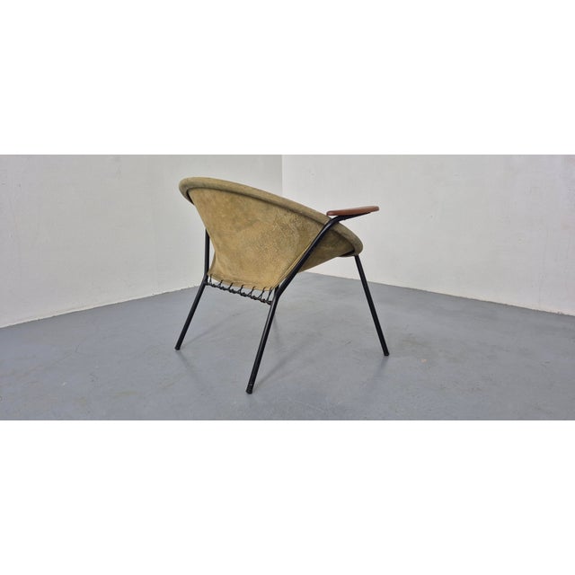 Black Sueded Balloon Chair by Hans Olsen for Lea Furniture, Denmark, 1950s For Sale - Image 8 of 15