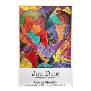 Jim Dine, Rainbow Quilt Heart Pop Art Vintage Offset Lithograph Poster Jim Dine, Maeght, 1983