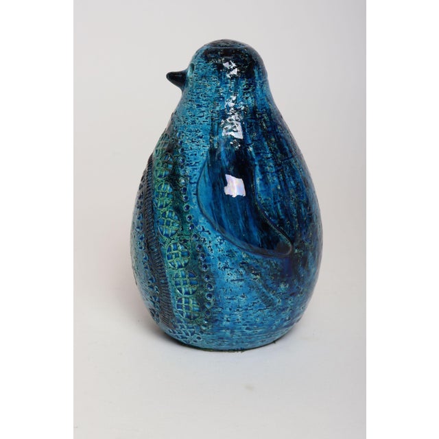 1950s Large Vintage Italian Rimini Blu Ceramic Penguin by Aldo Londi for Bitossi For Sale - Image 5 of 16