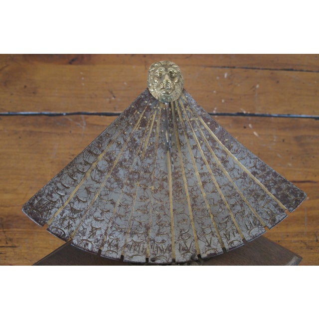 Vintage Souvenir Roman Sun Dial 200 Ad Fan Shaped Lions Head Made in Italy For Sale - Image 10 of 12