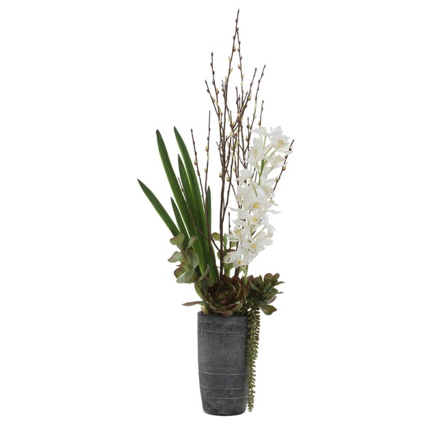 Kenneth Ludwig Chicago Eterna Orchid Centerpiece & Vase For Sale - Image 4 of 8