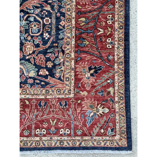 NC-056. Navy Persian Ferahan Design Hand-Knotted Wool Rug, 08'02 x 09'11. Persian Ferahan design rug. Hand-knotted in...
