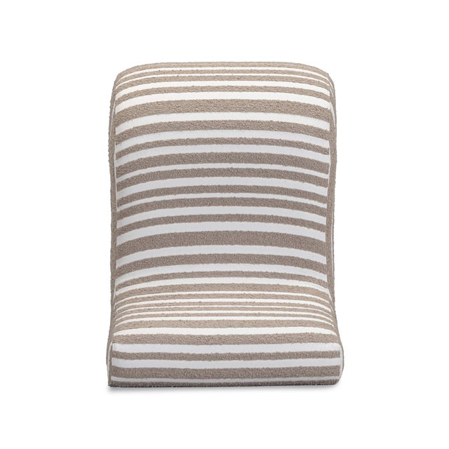 Senna Taupe Jacquard Organic Stripes Accent Chair For Sale In Los Angeles - Image 6 of 7
