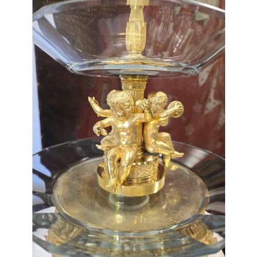 Goldenrod French Empire Ormolu and Cut Crystal Centerpiece from Thomire, 1810 For Sale - Image 8 of 16