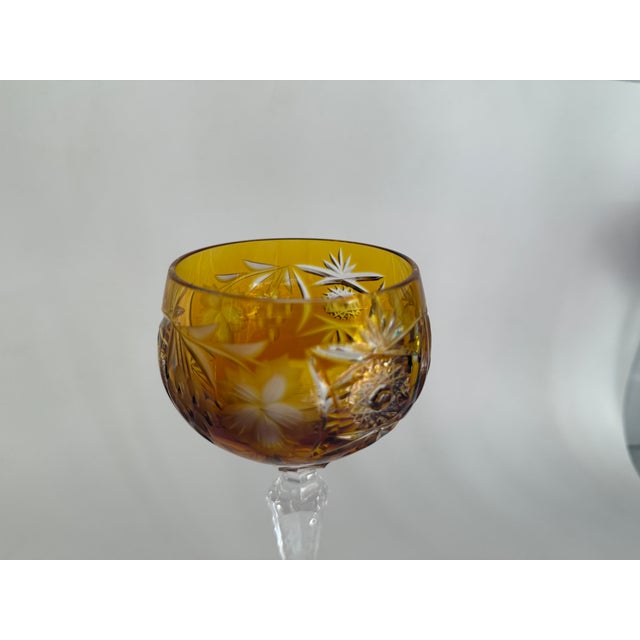Modern Grape Wine Glass in Amber by Römer for Nachtmann, 1970s For Sale - Image 3 of 6