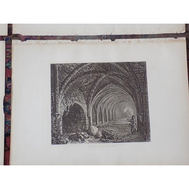 Printmaking Materials Imperial Folio Antique 19th Century George Cuitt Architectural Etchings - Set of 6 For Sale - Image 7 of 9