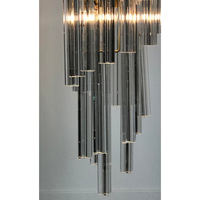 Vintage Glass Crystals Cascade Chandelier in the Style of Paolo Venini, 1980s For Sale - Image 12 of 13