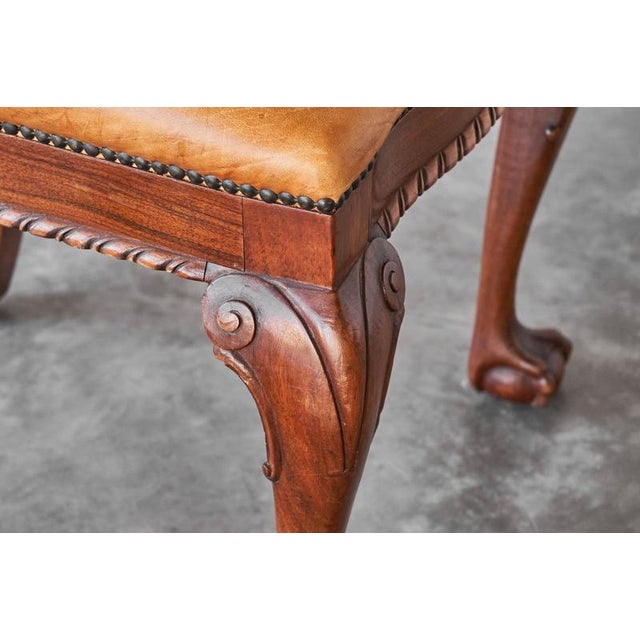 Set of Amsterdam Side Chairs in Patinated Cognac Leather from T Woonhuys, 1930s For Sale - Image 17 of 18