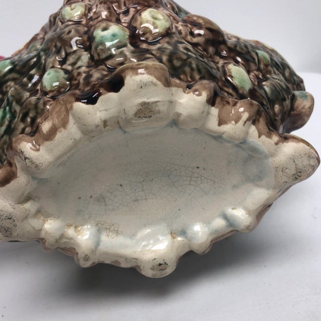 Antique English Majolica Tree Bark Basket For Sale In Richmond - Image 6 of 7