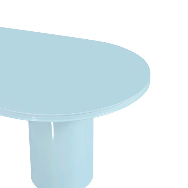 Elora Blue Lacquer Oval Dining Table For Sale In Los Angeles - Image 6 of 9