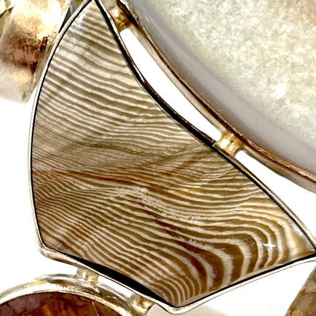 Vintage Statement Cuff Bracelet - Sterling Silver - Semi-Precious Stones - Studio Greytak Montana For Sale - Image 14 of 16
