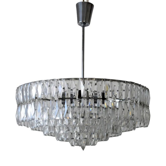 Ceiling Lamp in Crystal Glass, 1960s For Sale