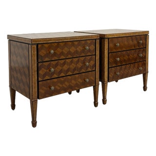 Vintage Maitland-Smith Marquetry Bedside Tables – Pair For Sale