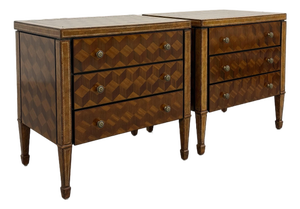Vintage Maitland-Smith Marquetry Bedside Tables – Pair