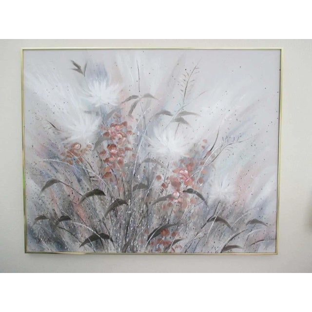 Vintage Lee Reynolds Gray Floral Painting For Sale - Image 9 of 12