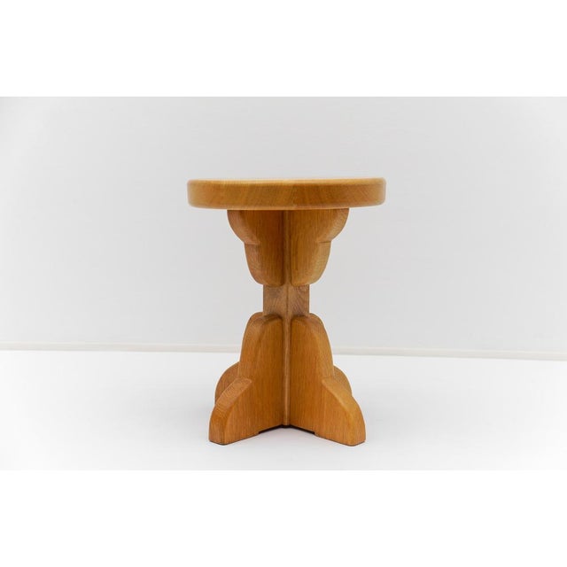 Mid-Century Modern Handmade Beech Stool, France, 1960s For Sale - Image 14 of 14