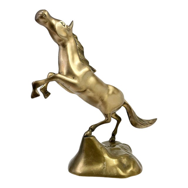 1970s Brass Rearing Horse For Sale
