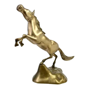 1970s Brass Rearing Horse