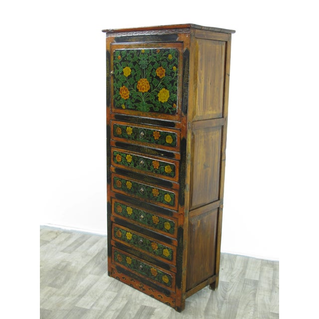 Late 19th Century Tibetan Chest With 6 Drawers For Sale In Greensboro - Image 6 of 13