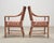Set of Four McGuire Spindle-Back Rattan Ikat Dining Armchairs For Sale - Image 10 of 18