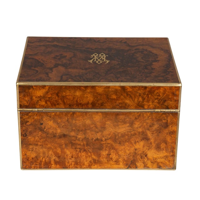 Wood Victorian Burl Walnut Gentlemans Dressing Box For Sale - Image 7 of 12