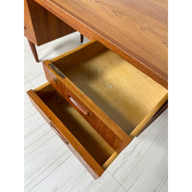 Large Vintage Danish Teak Writing Desk, 1960s For Sale - Image 6 of 15
