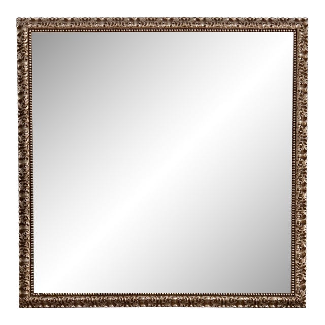 Italian Regency Silver Gilt Carved Wood Large Mantle Mirror For Sale