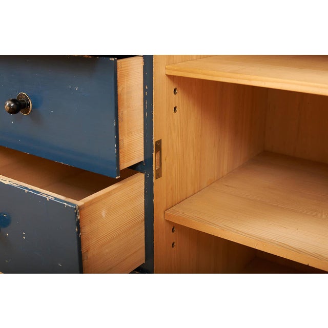 Wood Fir Chest of Drawers with Steel Tube Legs and Wooden Ends For Sale - Image 7 of 16