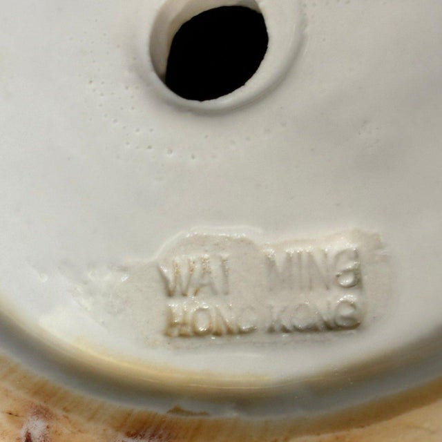 Vintage Wai Ming Hong Kong Blanc De Chine Porcelain Guanyin Lotus Statue 14" For Sale - Image 11 of 15