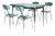 Turquoise Formica Dining Table with Chairs, Italy, 1960s, Set of 5 For Sale