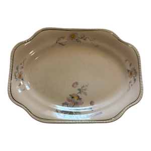 Vintage Steubenville Rose Dawn Pink Floral Rectangular Platter
